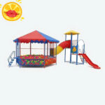 Nhà Banh Có Cầu Trượt Liên Hoàn Ngoài Trời Cho Bé