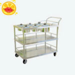 Xe Đẩy Chia Thức Ăn 3 Tầng Inox