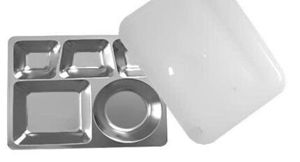 Khay inox 5 ngăn | KT: 35.5 x 27.5 x2.5cm